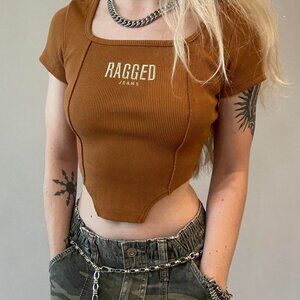 The Ragged Prieset Brown Corset Top Size 6